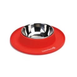 BEEZTEES Napf EDELSTAHLNAPF Silikon Rot 24 X 4,5cm 250ml Für Hunde