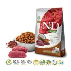 FARMINA Trockenfutter N&D QUINOA SKIN COAT VENISON Adult Medium Maxi Für Hunde