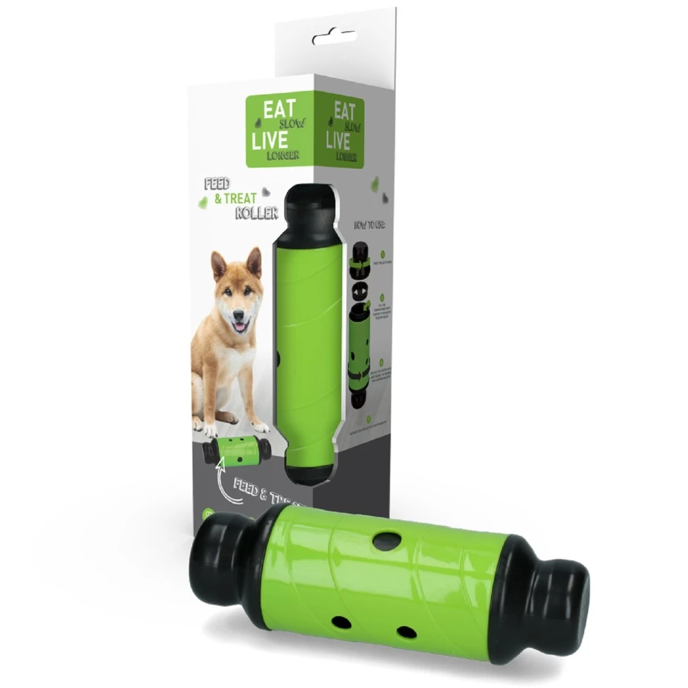 HOLLAND ANIMAL CARE Futterrolle Eat Slow Feed & Treat Grün Für Hunde Katzen – Bild 10