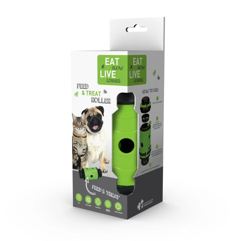 HOLLAND ANIMAL CARE Futterrolle Eat Slow Feed & Treat Grün Für Hunde Katzen – Bild 8