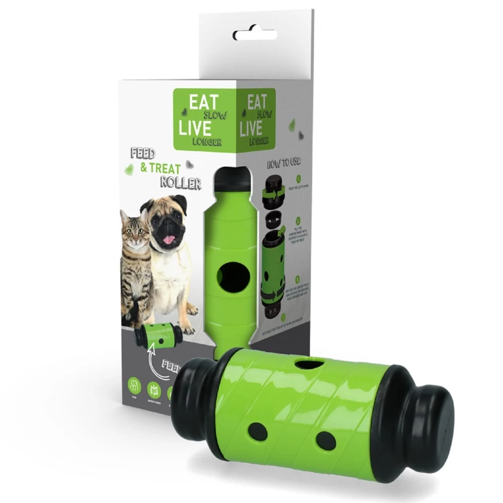 HOLLAND ANIMAL CARE Futterrolle Eat Slow Feed & Treat Grün Für Hunde Katzen – Bild 9