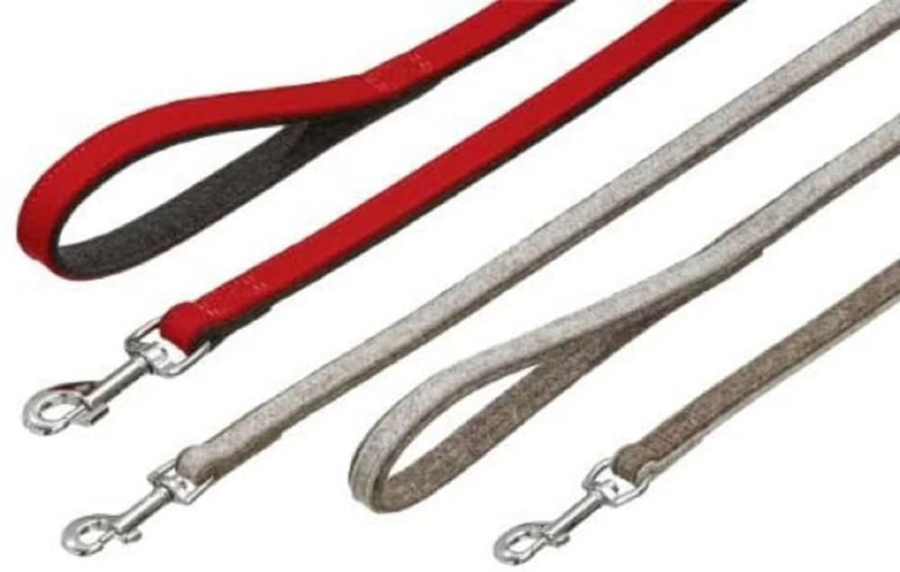 KARLIE Edelfilz-Führleine NATURE Hellgrau-grau Verschiedene Größen Für Hunde