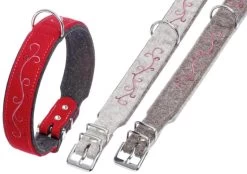KARLIE Filz-Halsband NATURE EFEU Rot-schwarz Für Hunde
