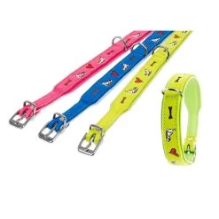 KARLIE FLAMINGO Filz-Halsband MONTENEGRO Mit Leder Unterleg Für Hunde