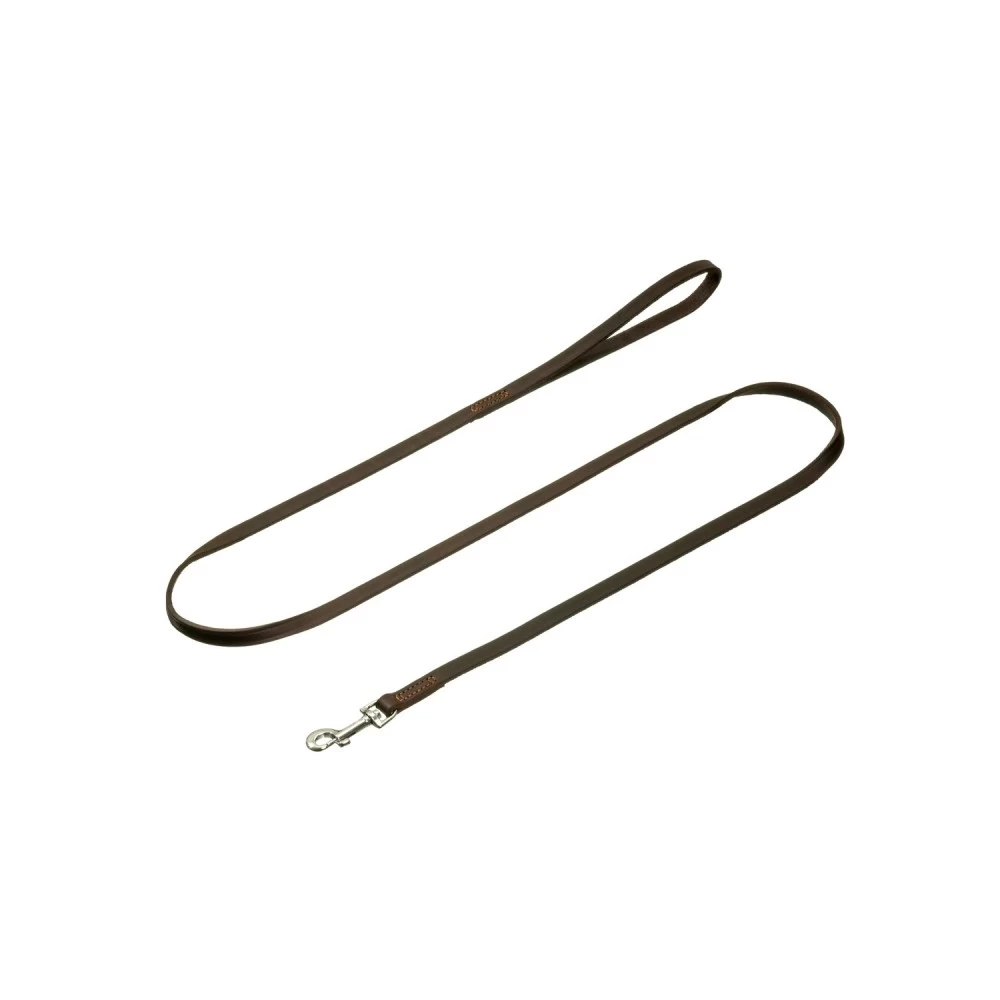 KARLIE FLAMINGO Leine RONDO Leder Geriegelt Braun 16mm 160cm FĂŒr Hunde