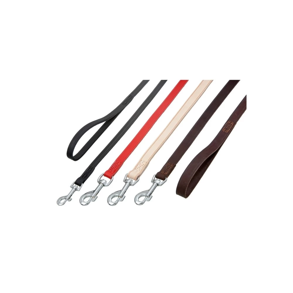 KARLIE FLAMINGO Leine RONDO Leder Geriegelt Braun 16mm 160cm FĂŒr Hunde â Bild 2