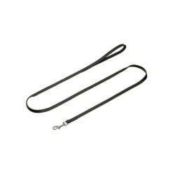 KARLIE FLAMINGO Leine RONDO Leder Geriegelt Schwarz 10mm 130cm Für Hunde