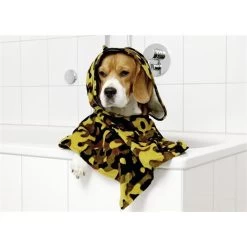 KARLIE Frotteeumhang PERFECT CARE BADEPONCHO Camouflage Für Hunde