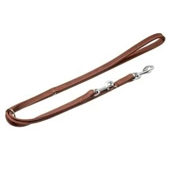 KARLIE Führleine BUFFALO Büffelleder 200cm 22mm Genäht Braun Für Hunde