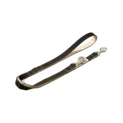 KARLIE Führleine BUFFALO Ultra Leder 15mm 200cm Schwarz / Hell Beige Für Hunde