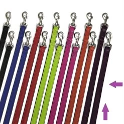 KARLIE Führleine VINTAGE Leder Violett 22mm 200cm Schwarz Unterlegt Für Hunde