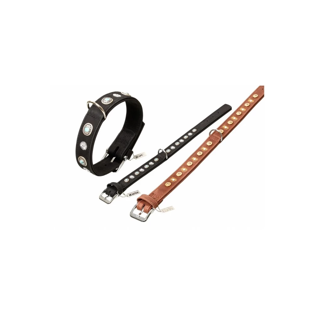 KARLIE Halsband Buffalo Deco 24mm 35cm Braun Mit Ornament FĂŒr Hunde â Bild 3