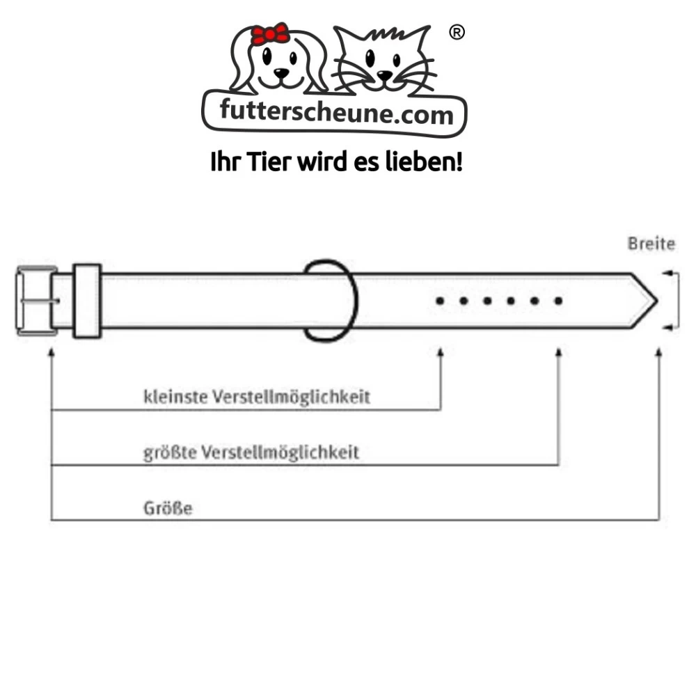 KARLIE Halsband BUFFALO Schwarz 27cm 10mm Genäht Leder Mit Adresstube Für Hunde – Bild 3