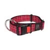 KARLIE Halsband NYLONHALSBAND TARTAN Aufgenäht 55-75cm 40mm Rot Für Hunde