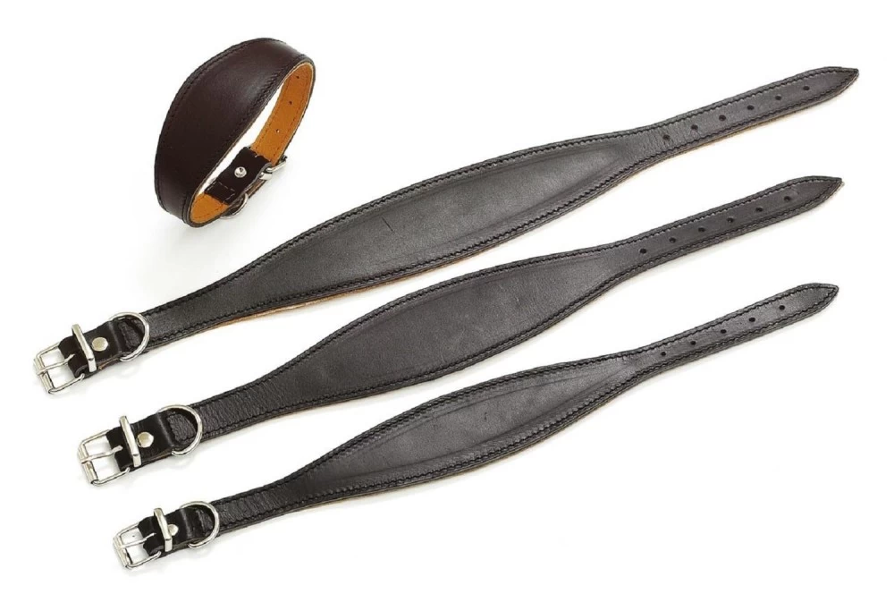 KARLIE Halsband RONDO Leder Schwarz 60mm 55cm Unterlegt Für Windhunde – Bild 2