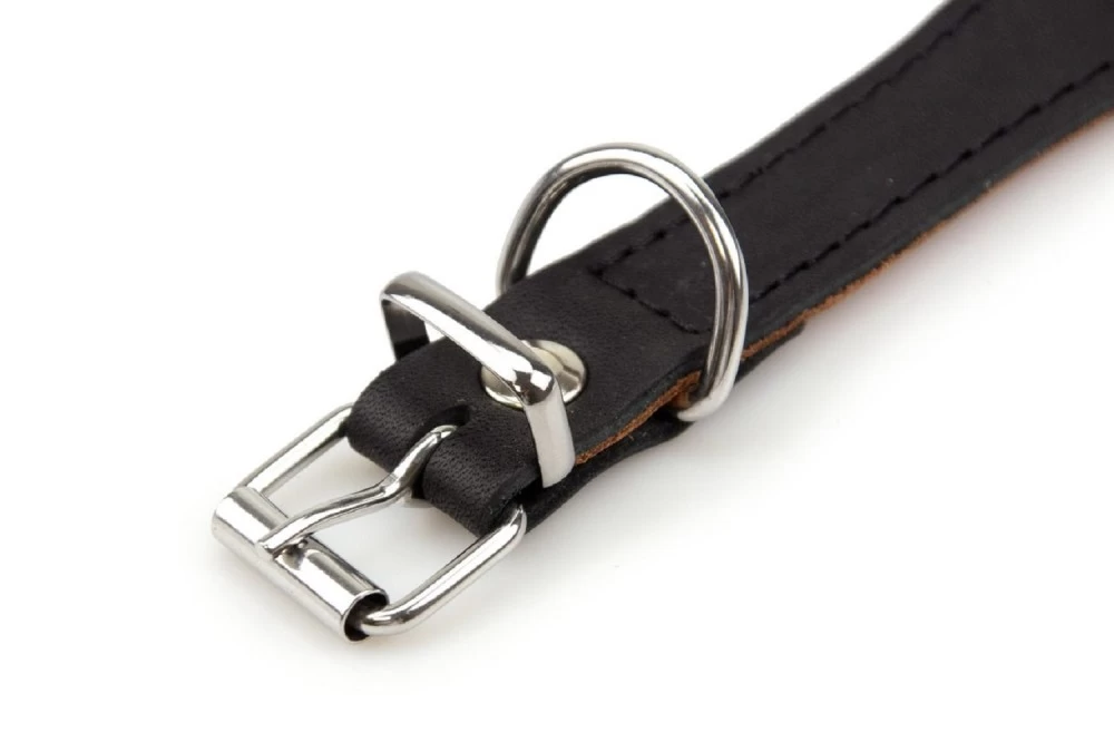 KARLIE Halsband RONDO Leder Schwarz 60mm 55cm Unterlegt Für Windhunde – Bild 3