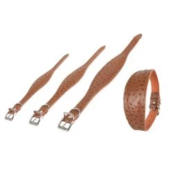 KARLIE Halsband VENTUS Straußenlederoptik Braun Cognac Unterlegt Für Windhunde