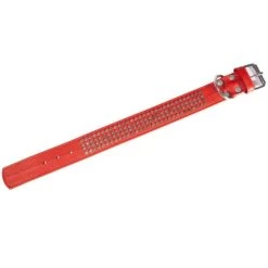 KARLIE Halsband VINTAGE LEDER ROT Ziernieten 60cm 50mm Für Hunde