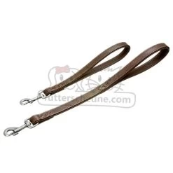 KARLIE Kurzführer Lederleine TIBET YAKLEDER Braun Für Hunde