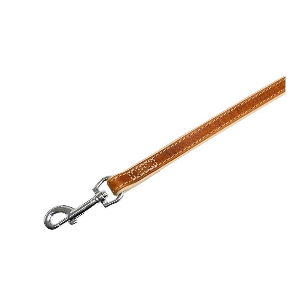 KARLIE Leine COMFORT LEINE Braun 100cm 14mm Softleder Unterlegt FĂĽr Hunde