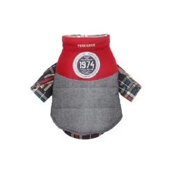 KARLIE Mantel TOUCHDOG COLLEGE JACKET 2IN1 Rot-blau 40 X 56 X 36cm Für Hunde