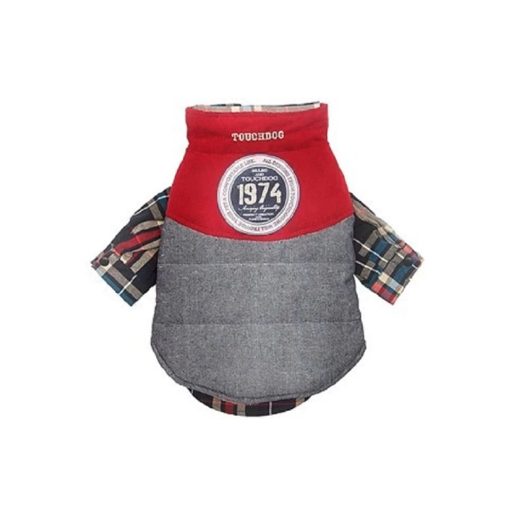 KARLIE Mantel TOUCHDOG COLLEGE JACKET 2IN1 Rot-blau 40 X 56 X 36cm FĂŒr Hunde