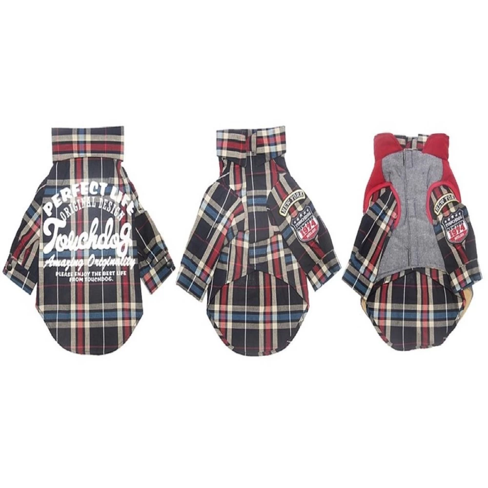 KARLIE Mantel TOUCHDOG COLLEGE JACKET 2IN1 Rot-blau 40 X 56 X 36cm FĂŒr Hunde â Bild 2