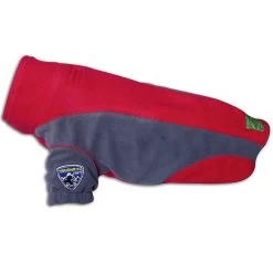 KARLIE TOUCHDOG Hundemantel OUTDOOR FLEECE Rot-grau Für Hündinnen Und Rüden