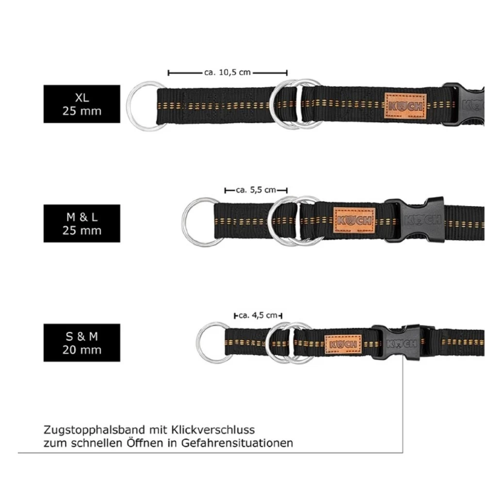 KOCH Halsband NYLON-KLICK-ZUGHALSBAND 20mm 25-35cm Gepolstert Für Hunde – Bild 11