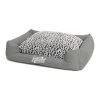PAKMAS Hundebett OEKO-BED Mit Wendeoptik In Plüsch Leo Weiß 100 X 80 X 25cm