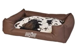 PAKMAS "Oeko-Bed" Körbchen Mit Wendeoptik In Plüsch Kuhfell Für Hunde