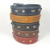Savelli-Pet Halsband Echtleder Nieten Totenkopf Softpad Ca.36 - 46cm Für Hunde