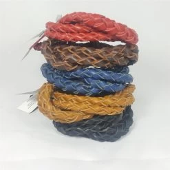 Savelli-Pet Leine Feinstes Echtleder Geflochten Rundgewebe 118,5 Cm Für Hunde