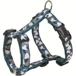 TRIXIE H-Geschirr Modern Art Camouflage L-XL 75cm - 100cm / 25mm Grün Für Hunde