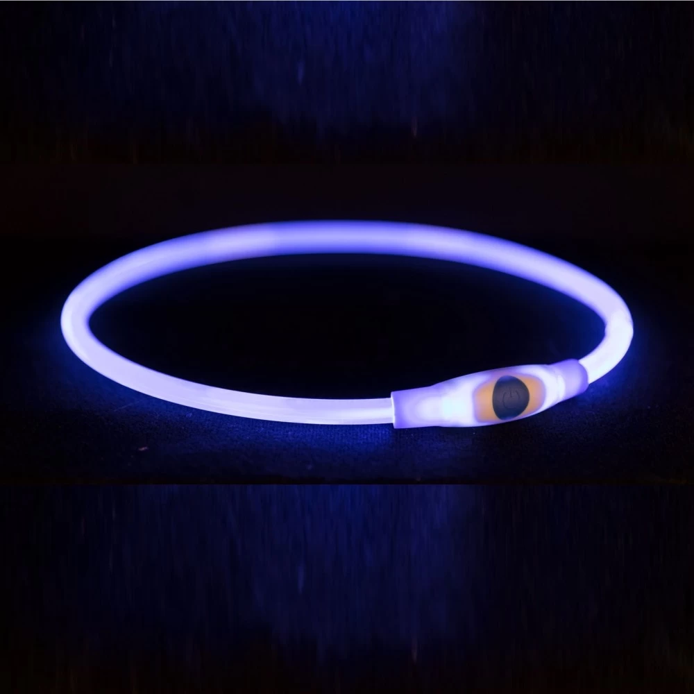 TRIXIE Halsband FLASH LEUCHTRING USB 40cm / 65cm Kürzbar ø 8 Mm Blau Für Hunde