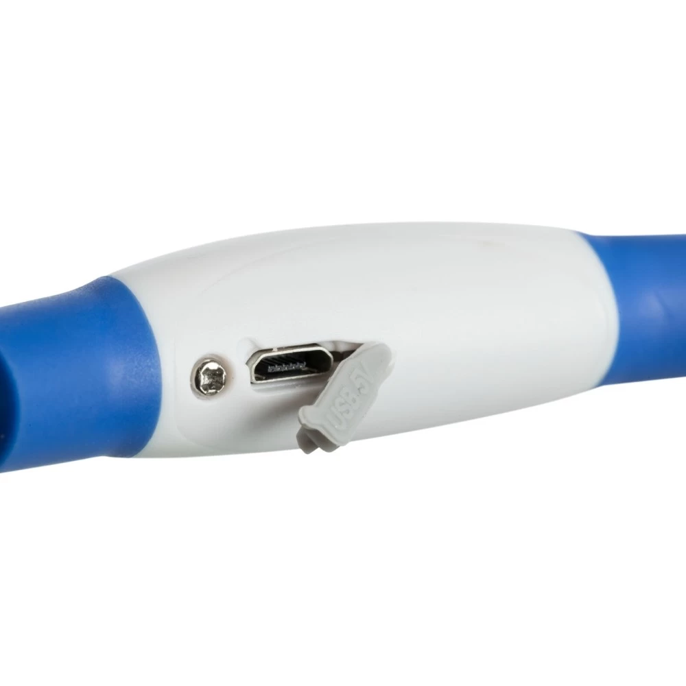 TRIXIE Halsband FLASH LEUCHTRING USB 40cm / 65cm Kürzbar ø 8 Mm Blau Für Hunde – Bild 3