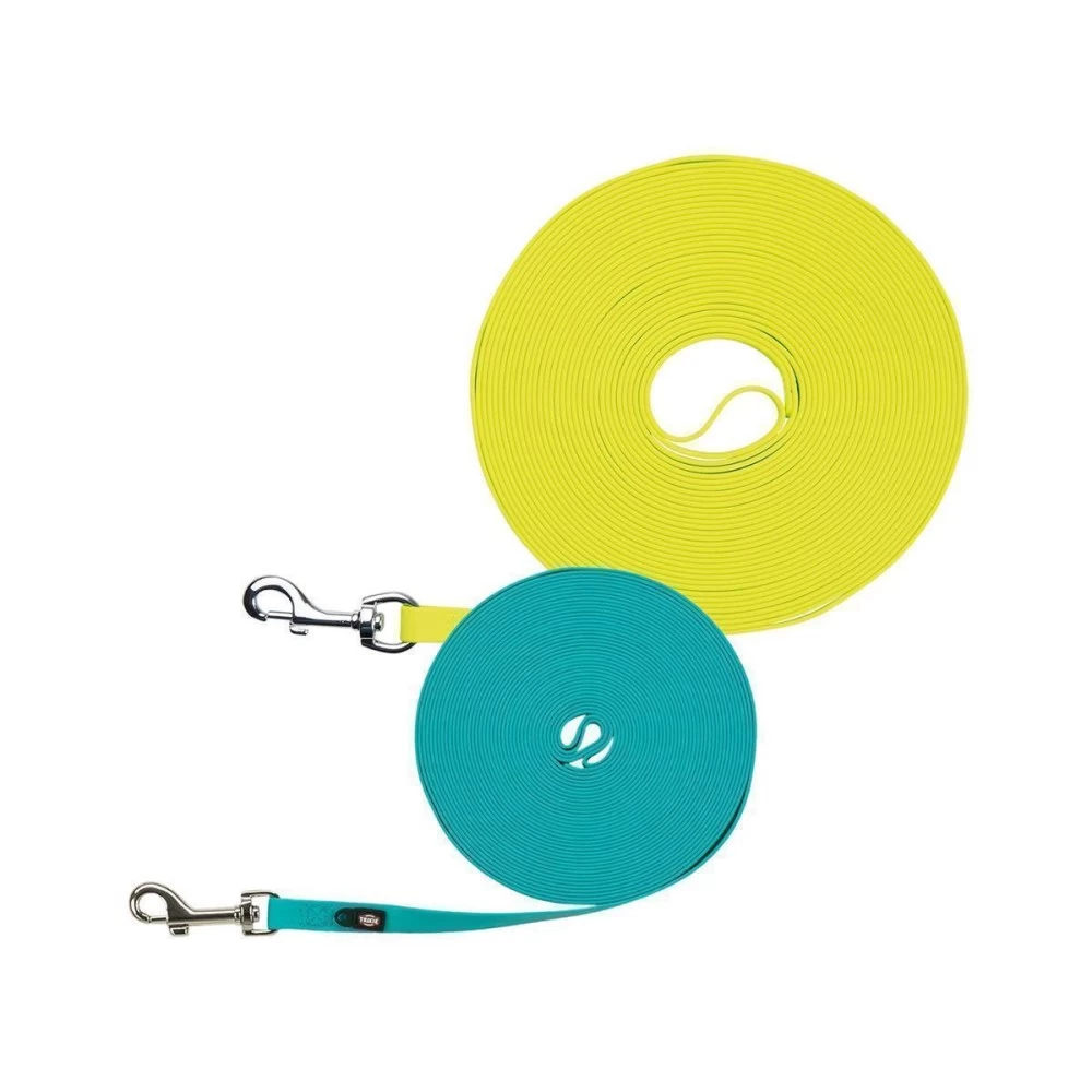 TRIXIE Schleppleine EASY LIFE Mit Handschlaufe Neongelb/ozean FĂĽr Hunde
