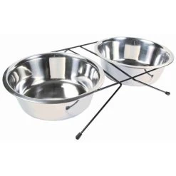 TRIXIE Zubehör NAPF-SET Eat On Feet Edelstahl 2 X 2,8 L ø 24cm Für Hunde